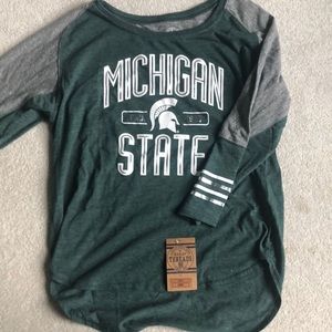 NWT Michigan State Spartans 3/4 Sleeve Tee MSU